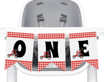 Tricycle First Birthday Banner Template, 5x7 Flags (Digital Download)