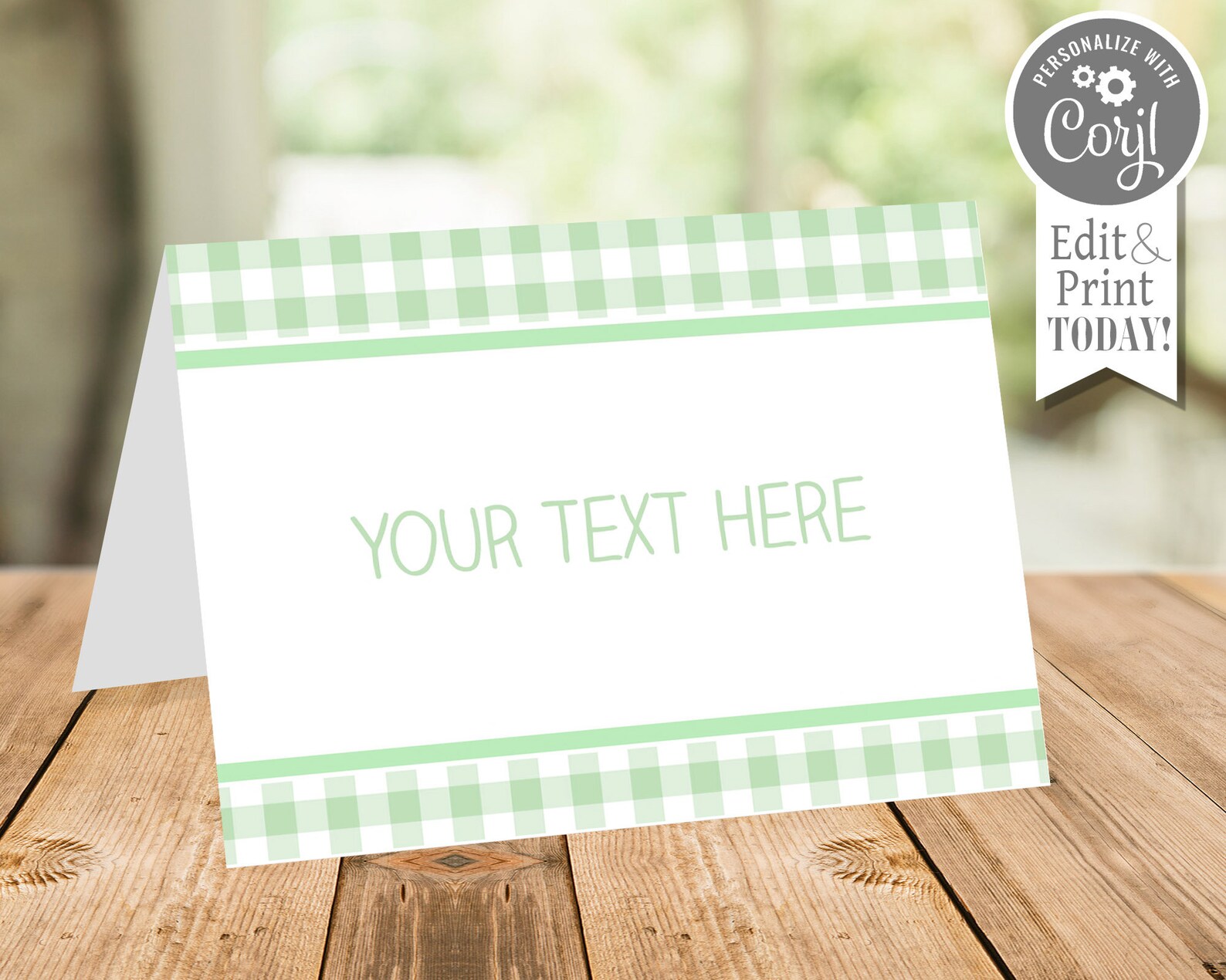 Mint Table Tent Label Food Label Mint Gingham Editable - Etsy