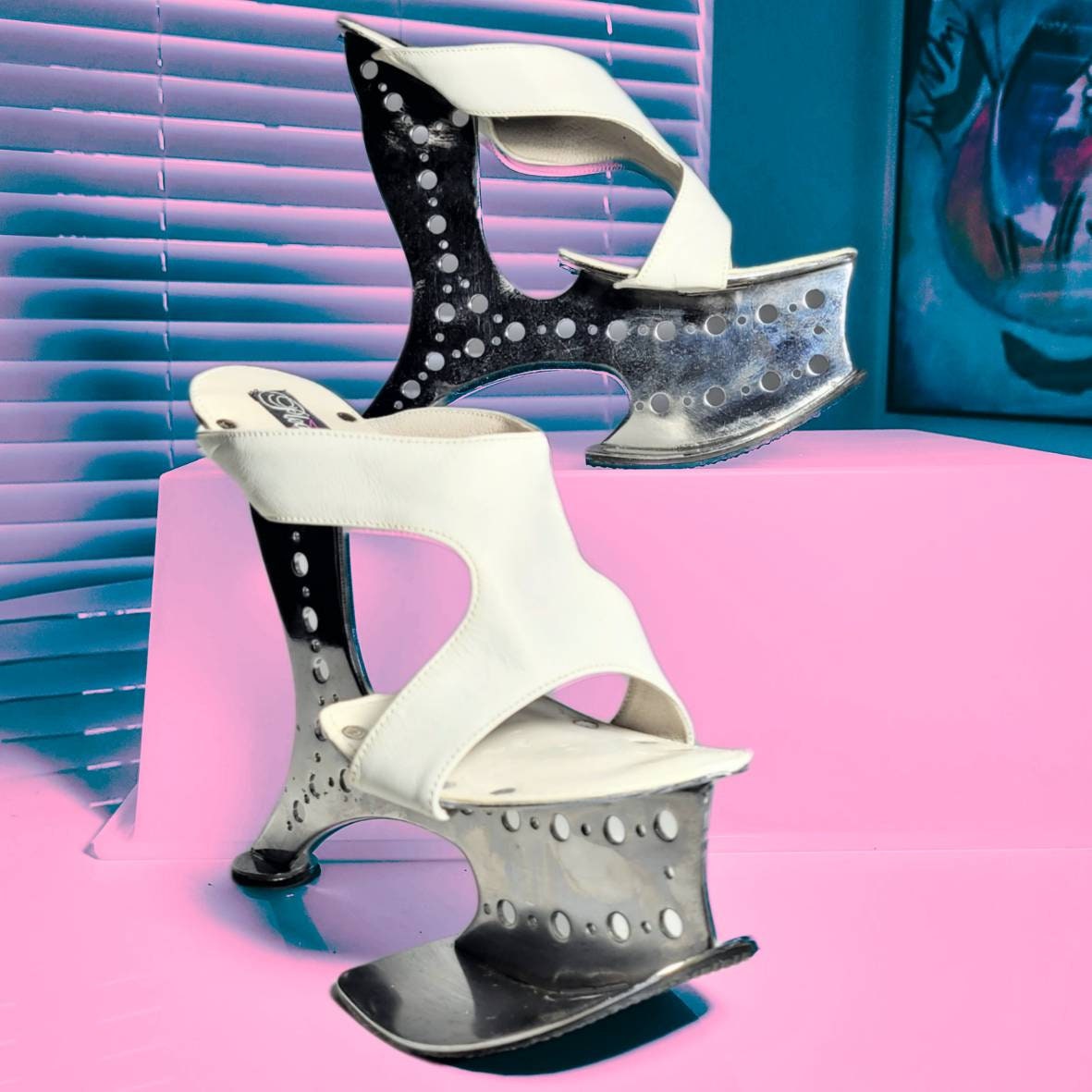 Pleaser Shankless Metal Heels - Etsy UK