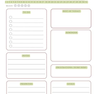 ADHS-Planer / ADHS-Planer zum Ausdrucken / Planer für Erwachsene / Planer für ADHS-Erwachsene / Tagesplaner / Tagesorganisator / Planer für psychische Gesundheit