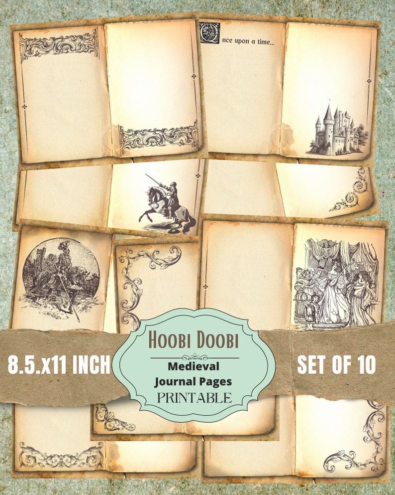 Junk Journal, Medieval, Printable Paper, Journal Kit, Digital Kit ...