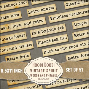 Palavras efêmeras de alma vintage, estética retrô, diário de lixo, colagem, mídia mista, adesivos, digital, mini etiquetas de texto vintage, fita wasabi