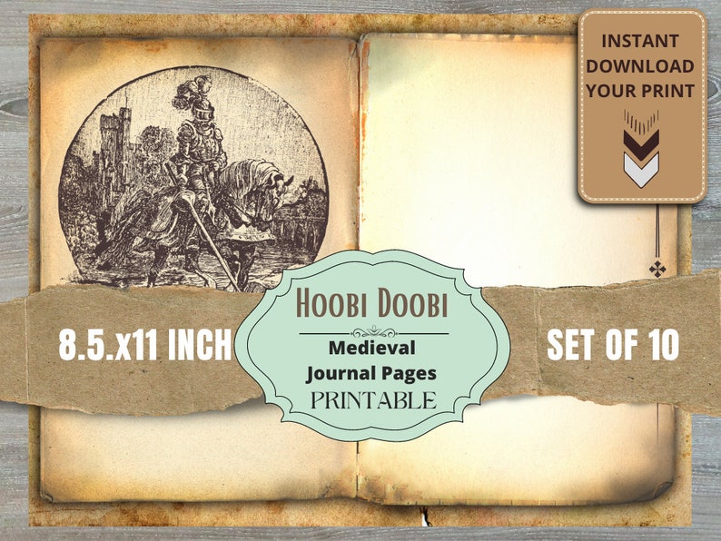 Junk Journal, Medieval, Printable Paper, Journal Kit, Digital Kit ...