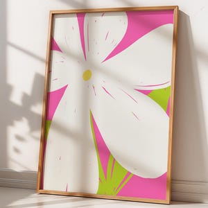 Colorful Abstract Flower, Abstract Botanical Flowers Poster, Digital Download Wall Print, Printable Art, Living Room Print, Flower Art Print