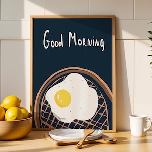 Kitchen Wall Art, Good Morning Theme Print Poster, Digital Wall Art for Home Decor