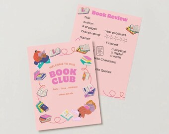 Reading is Cute Book Club Printable - Bookmark, Review Sheets and Meeting Flyer
