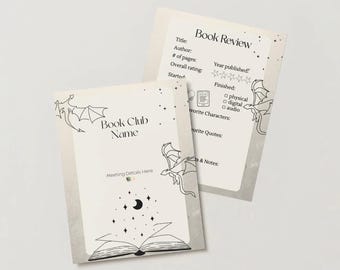 Fantasy Book Club Printable - Bookmark, Review Sheets and Meeting Flyer