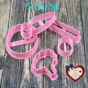 Vegetable Cookie Cutter Set - 5 Piece - Cookie - Carrot, Tomato, Broccoli, Cauliflower, Celery, Dip, Celery