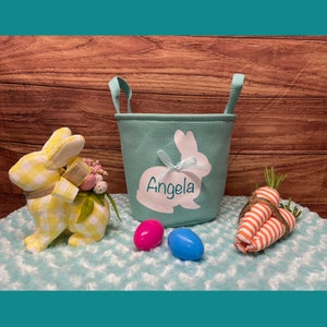 Personalized Easter Basket - Easter - Egg Hunt - Teal Basket - Personalized - Bunny - Teal Basket - Customized Easter Basket - Custom Basket