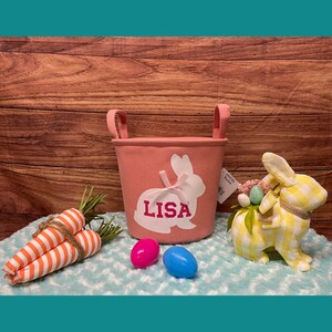 Personalized Easter Basket - Easter - Egg Hunt - Pink Basket - Personalized - Bunny - Pink Basket - Custom Easter Basket - Easter Basket