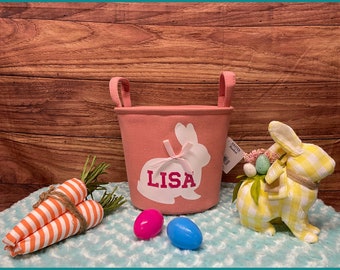 Personalized Easter Basket - Easter - Egg Hunt - Pink Basket - Personalized - Bunny - Pink Basket - Custom Easter Basket - Easter Basket