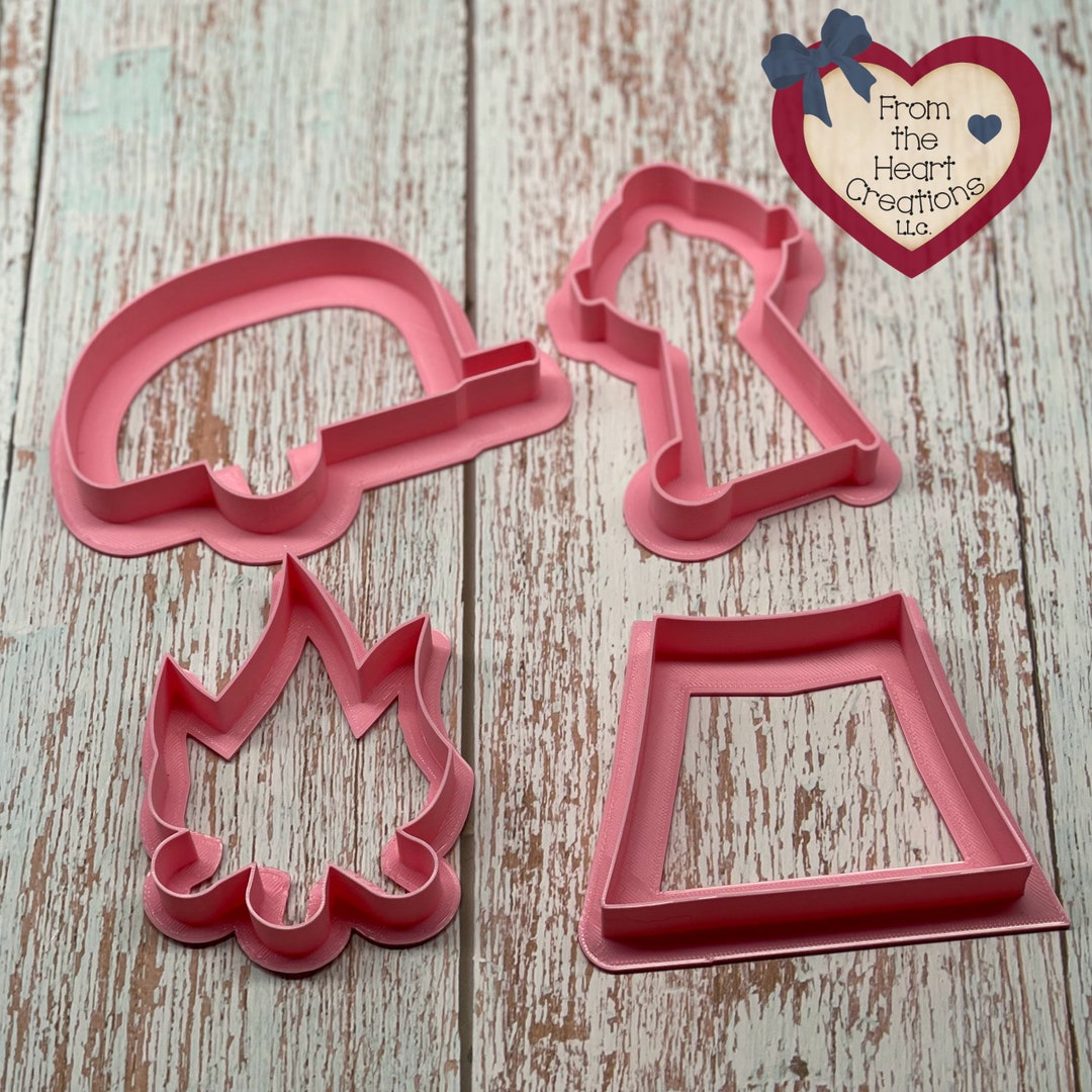 Camping Cookie Cutter Set Campfire Barbecue Camper Etsy