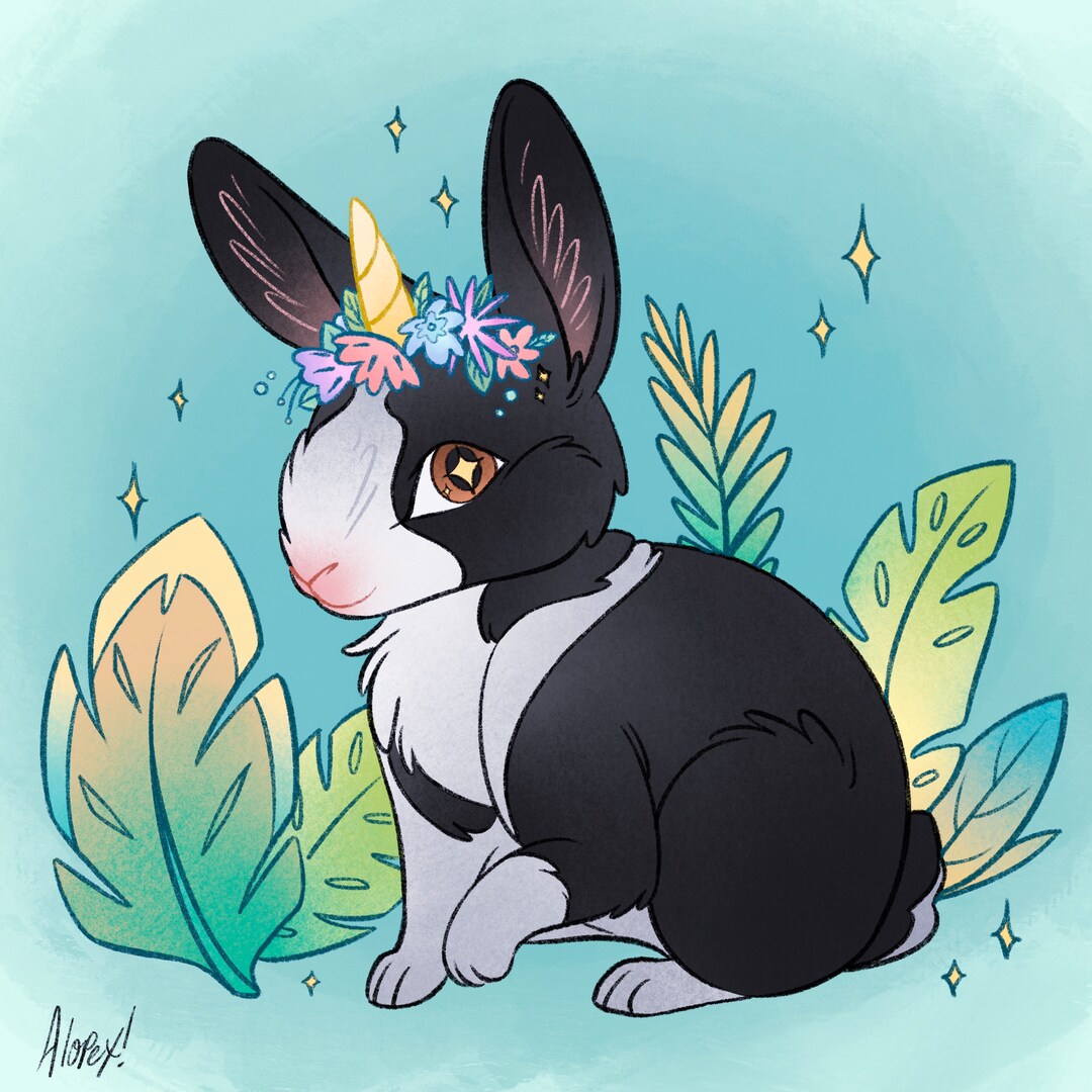 Princess Rabbit Nartuo Bunny Princess Art Print - Etsy