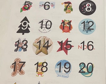advent calendar numbers diy