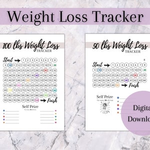 Printable Weight Loss & Measurement Tracker | Weight Loss Chart | Pounds Lost Tracker | PDF Weight Loss Tracker | Weight Loss Motivation