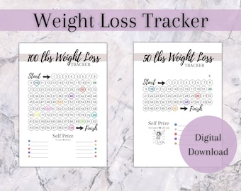 Printable Weight Loss & Measurement Tracker | Weight Loss Chart | Pounds Lost Tracker | PDF Weight Loss Tracker | Weight Loss Motivation