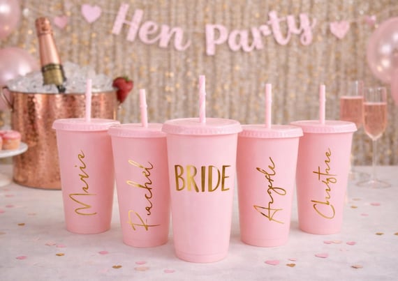 Personalised Tumbler Hen Party Favour Bachelorette Bridesmaid Gift Bridal Shower