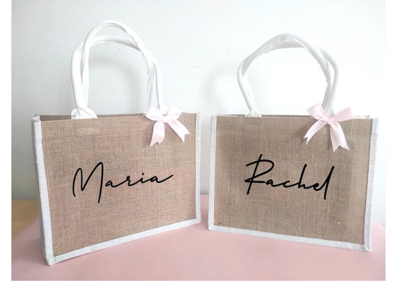 Custom Burlap Tote Handbag hen party favours bachelorette party gifts bridesmaid tote bag hen do favours weekend girls out gift for women
