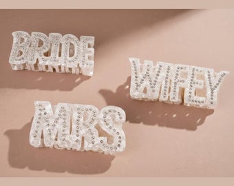 Pinzas para el pelo para novia, esposa y señora, accesorios para el cabello con diamantes de imitación de pera, regalo para despedida de soltera