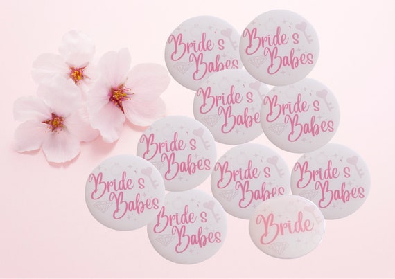 Hen party Badges Hen Night Keepsakes gift Bride babes pin favour Bridal Shower Favour Pins Hen Do Party Accessories hen do pin