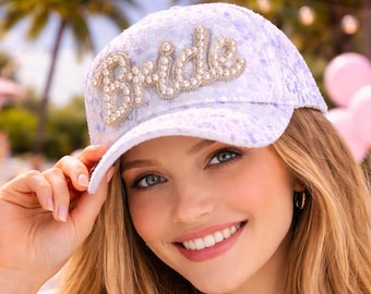 Baseballpet bruid met pailletten vrijgezellenweekend accessoire witte bruidshoed voor pre-huwelijksfeesten