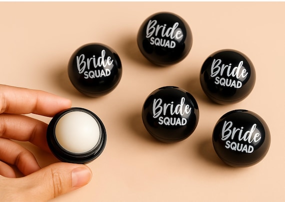 Bride Squad Lip Balm Favors Hen Party Essential Natural Round Lip Balm Fruity Lip Balm Favors for Bachelorette Party