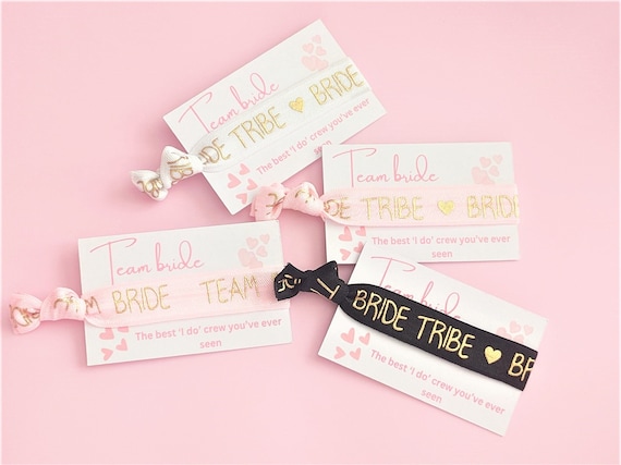 Hen Party Hair Tie Wrist Bands, Hair ties hen celebration, Bridal shower favour, Hen night goody bag fillers, Team Bride wristband