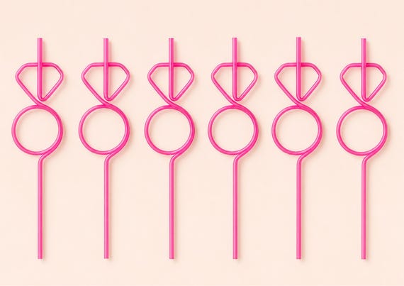 Pink Bride Straw perfect for the classy hen party team Bride Diamond Straws hen decoration hen do accessories Bachelorette party straw