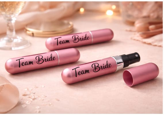 Team Bride Perfume Atomizer, Hen Party Favors, Bridesmaid Gift, Refillable Travel Perfume Spray, Bridal Shower Gift