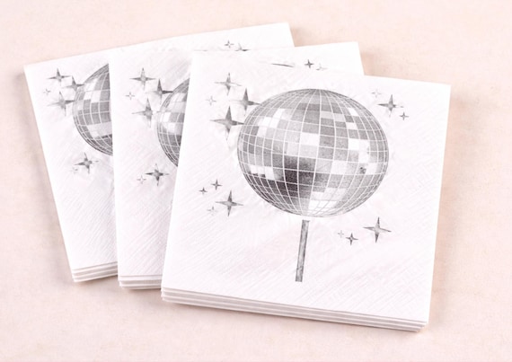 Disco Napkins Hen Party Decorations Bachelorette Party Supplies 70s Theme Bridal Shower Decor Dance Party Tableware