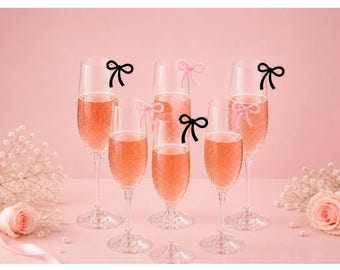 Clips para copas de champán para despedida de soltera – Adornos para copas de champán, decoración para despedida de soltera, accesorios para bebidas de despedida de soltera