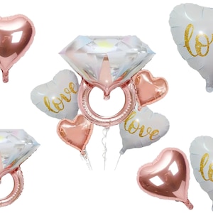 Hen Party Balloons Decorations Engagement Ring Balloon Set Bachelorette Party Balloons Hen Do Accessories Bridal Shower Decor