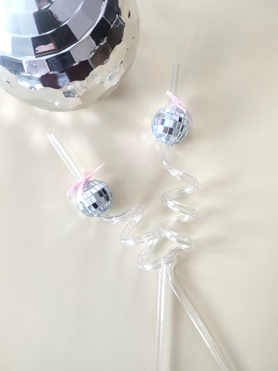 Disco hen party straw disco bachelorette party straws Hen night decor hen do party accessories last disco decor disco ball straw