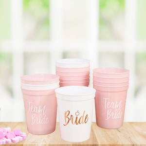 Bicchieri di plastica per feste di addio al nubilato, regalo per la festa nuziale, squadra sposa e futura sposa, bicchiere di plastica