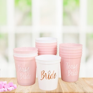 Hen party Plastic Drinking Cups, Bridal Shower Gift, Team Bride and bride to be plastic cup