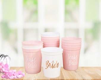 Hen party Plastic Drinking Cups, Bridal Shower Gift, Team Bride and bride to be plastic cup