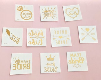 Gold hen party tattoo, temporary tattoo bachelorette, Enhance the hen  Celebration, Accessory for the Bride and Squad custom sticker