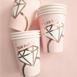 Hen party cups Diamond Theme Decoration hen paper cups essential Hen Do Cups celebration Hen Night Paper Party Cups Hen Party Accessories