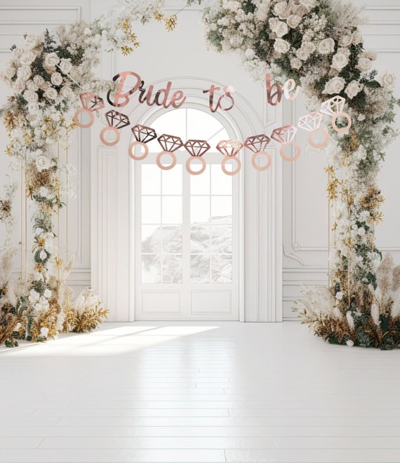 Banner per la sposa, banner per addio al nubilato floreale blu
