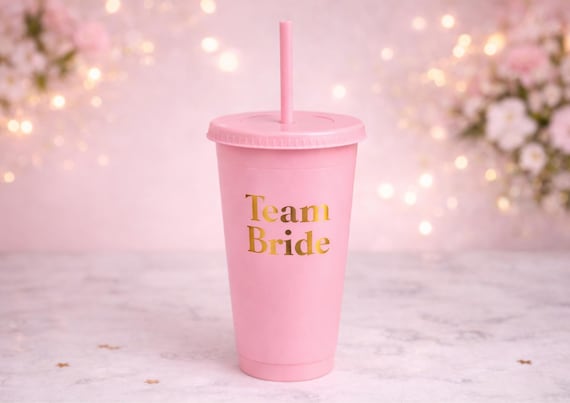 Team Bride Tumbler Cold Drink Cup Hen Party Reusable Bachelorette Bridal Party