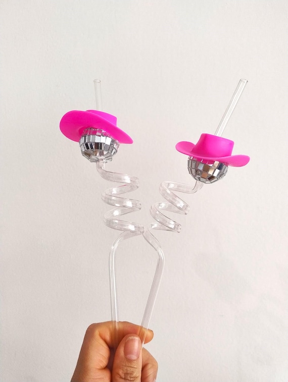 Disco Hen party straws Bachelorette party decorations Hen party accessories Hen night disco ball straw Bachelorette disco night