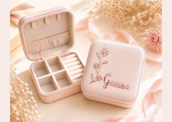 Personalised Jewellery Box Birthday Gift for Her Bridesmaid Proposal Idea  Portable Travel Jewellery Organizer hen party ideas