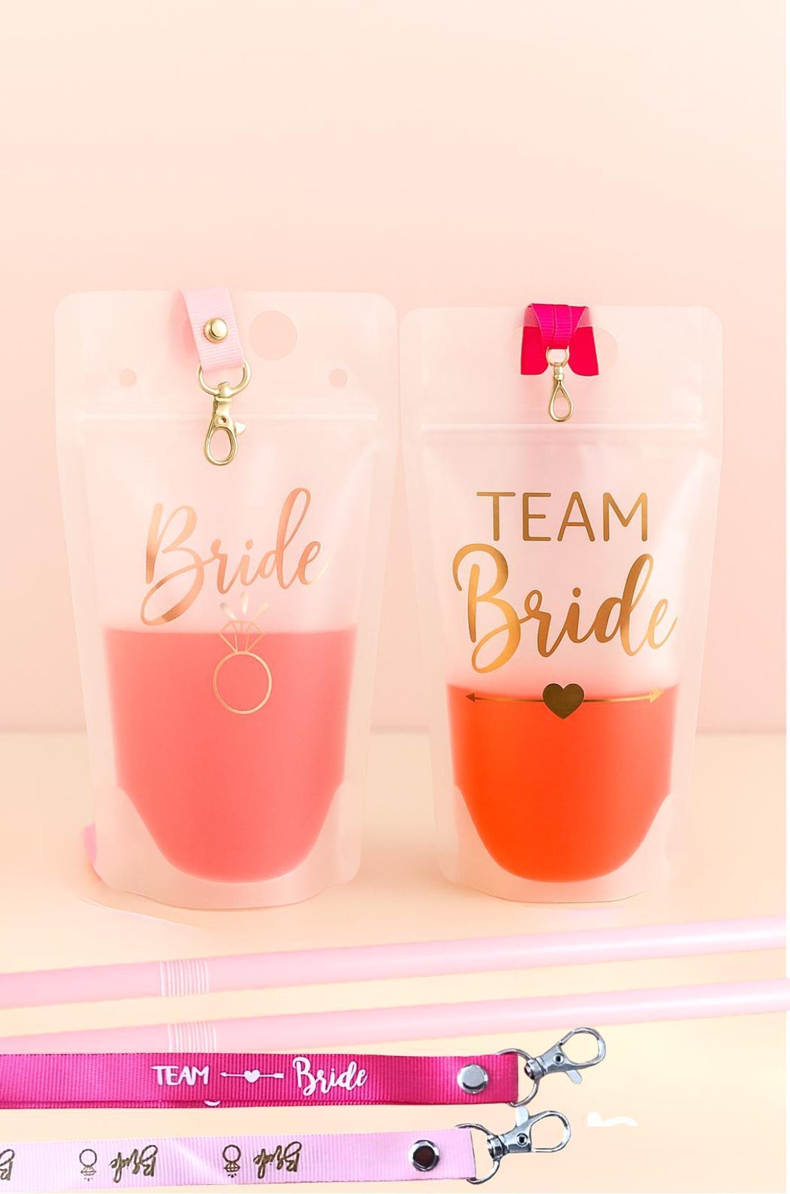 Bride & Team Bride Pouch Drink Bachelorette Party Drink Pouch Hen Party ...