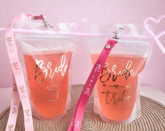 Hen drinking pouch fun celebration portable hands free beverages Bachelorette party outdoor drink pouches hen essential night sipper