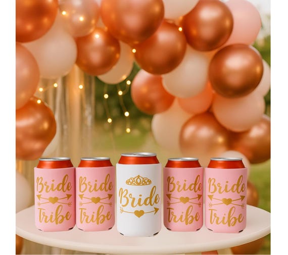 Hen Party Bachelorette Can Cooler Holder for Bride Team Bride Drink Sleeve Bridal Shower Favour Bachelorette Party Decoration Accessory