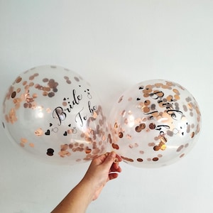 Hen Party Balloons Decoration Bride To Be Rose Gold Confetti Balloons Hen Do Decor Hen Night Party Accessory Bridal Shower 10 packs