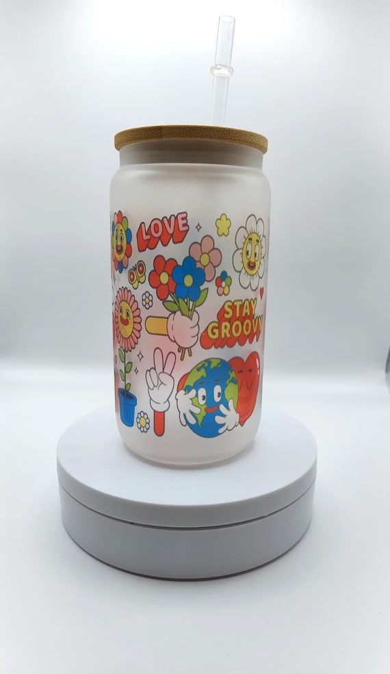 Valentine Glass Tumbler Reusable Glass Bottle Love Inspired Cold Drink Tumbler Frosty Valentines Day Mug Coffee Lover Gift