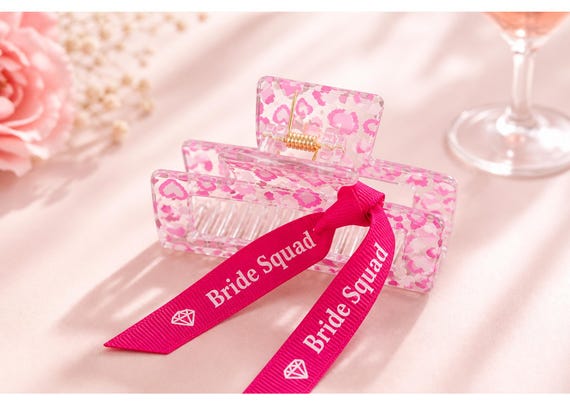 Bride Squad Hair Claw Clip Bridal Hair Clips Hen Party Hair Accessory Bridesmaid Gift Bachelorette Favour hen do