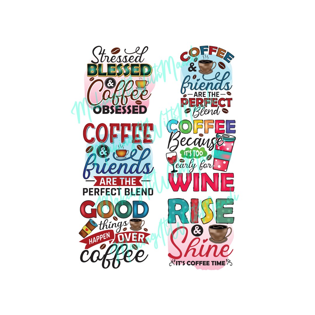 Waterslide Decals for Tumblers Coffee Transparent Prints Etsy