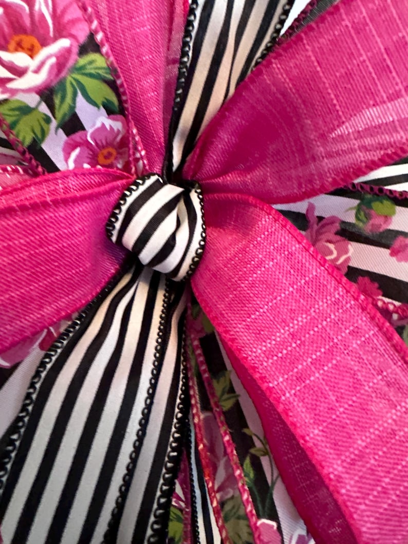 Elegant Spring Wreath Bow, Pink Bow, Lantern Bow, Lamppost Bow, Mailbox ...
